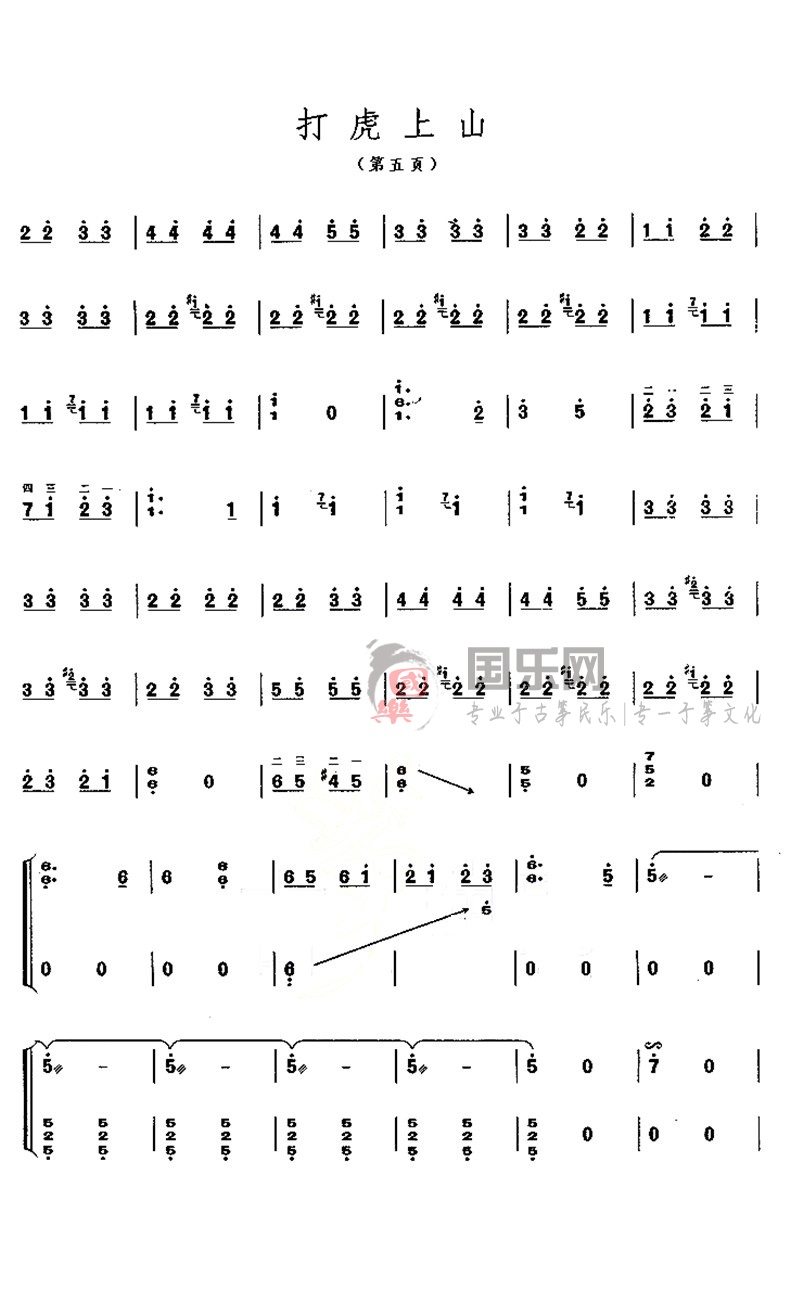 古筝考级曲谱（十级）《打虎上山》
