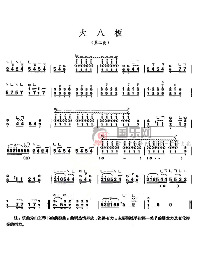 古筝考级曲谱（六级）《大八板》